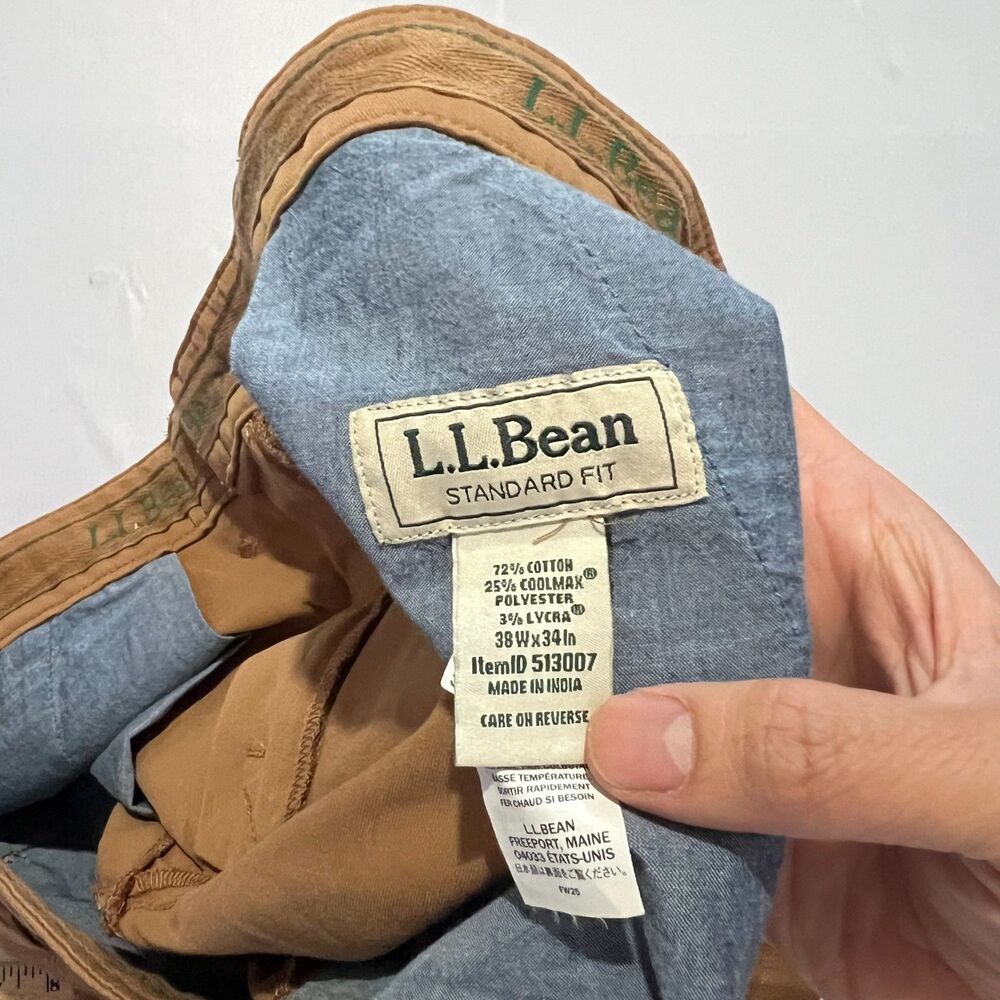 L.L.Bean Men's Comfort Stretch Standard Fit Chino Khakis 38x34 New Tags - Picture 4 of 11